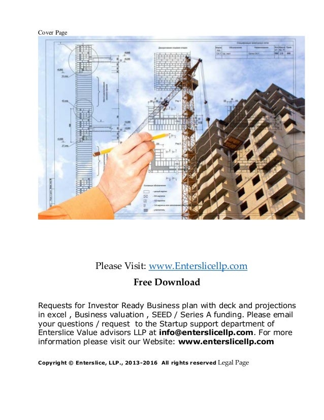 business plan for construction and engineering cover page business plan