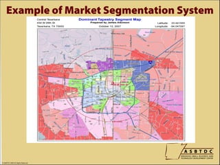 Example of Market Segmentation System




© ASBTDC 2009 All Rights Reserved
 