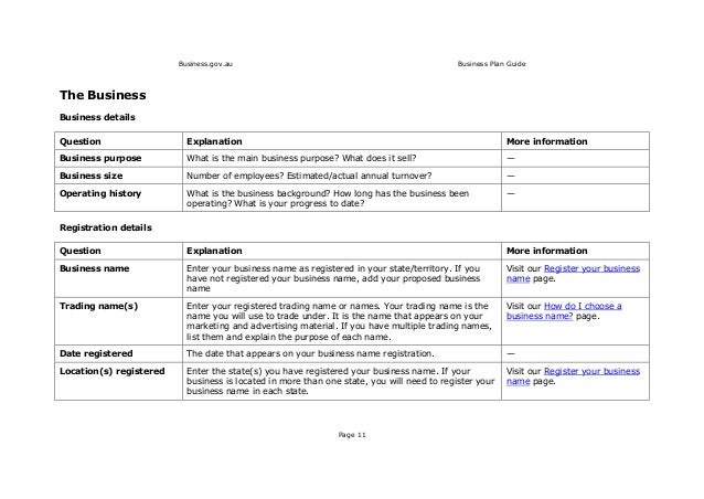 Simple business plan template image