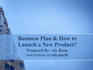 Business Plan & How to
Launch a New Product?
Prepared By: Aly Raza
www.facebook.com/aly.raza.96
 