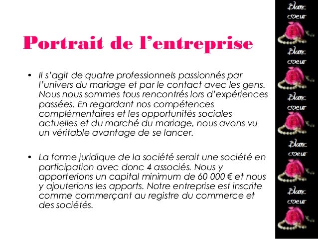 business plan blanc coeur agence wedding planner cpa on resume