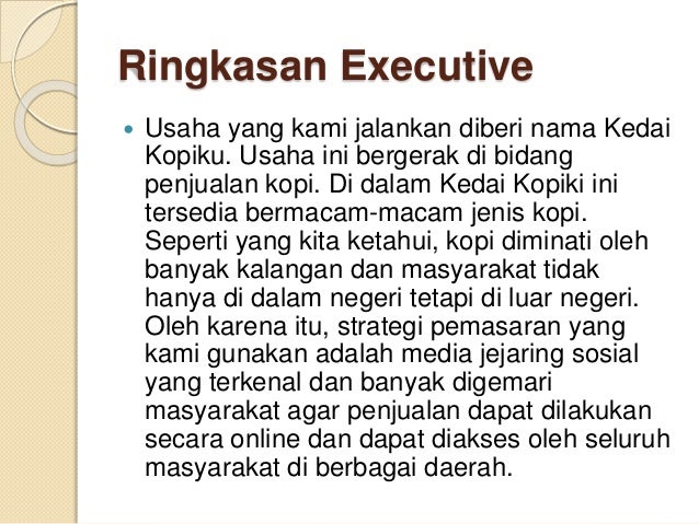 Business Plan Kedai Kopi