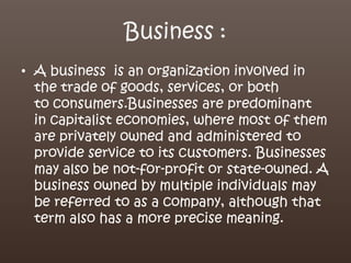 ENTREPRENEURSHIP

What is meant by entrepreneurship?
The concept of entrepreneurship was first established in the
1700s.
T...