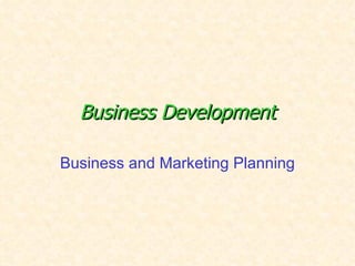 Business Development Business and Marketing Planning 