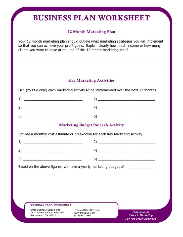 Worksheets Marketing Plan Worksheet business planning worksheet marketing for the small 5 plan worksheet