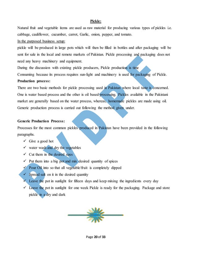 Business plan,of dehydration vegetable.m Rahil