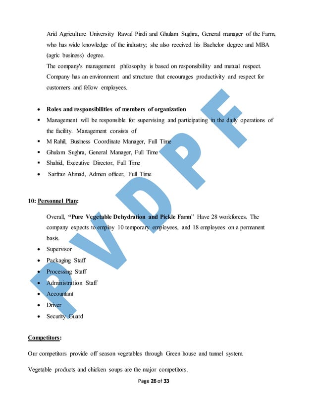 Business plan,of dehydration vegetable.m Rahil