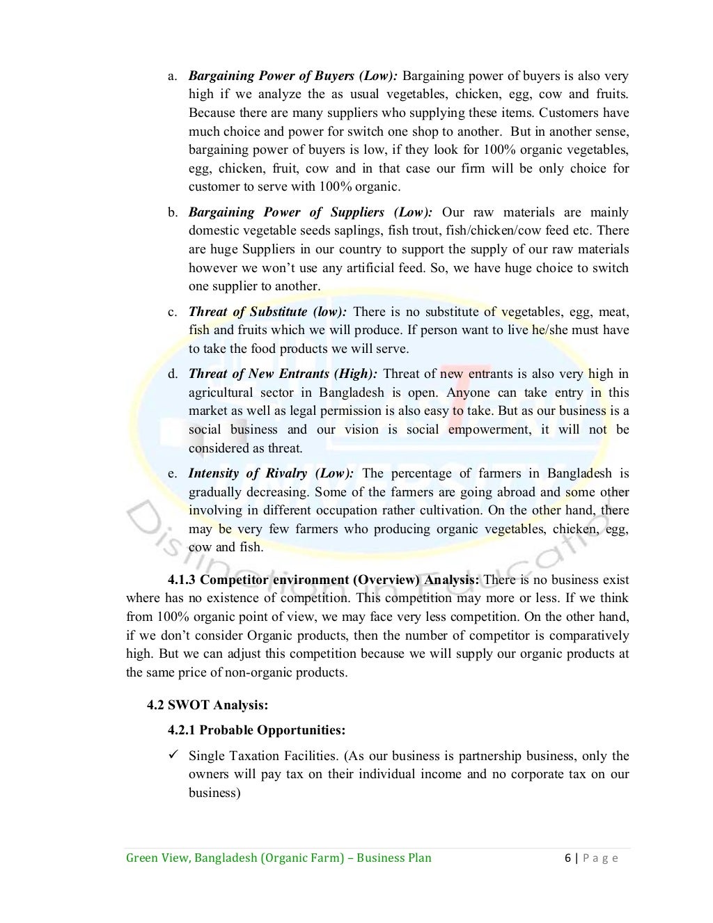 Business Plan On An Organic Farm Green View 