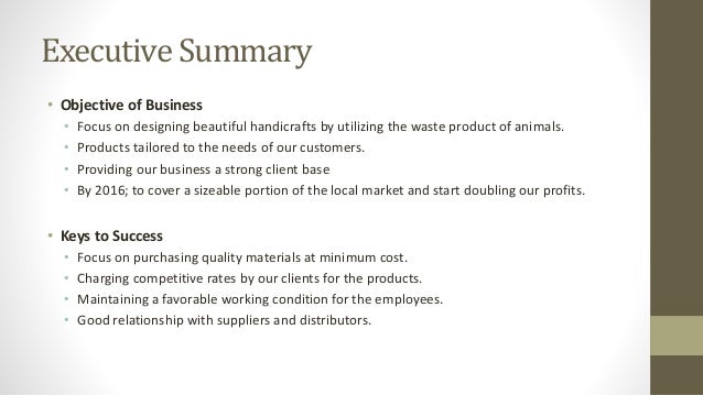 Business plan on exquisite handicraft