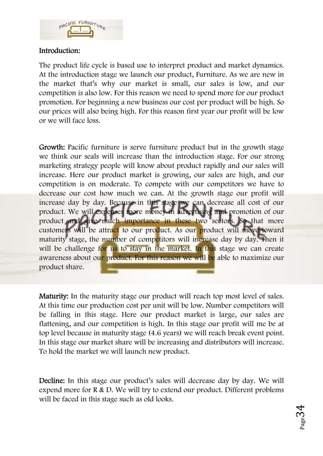 Business plan sample on furniture PDF