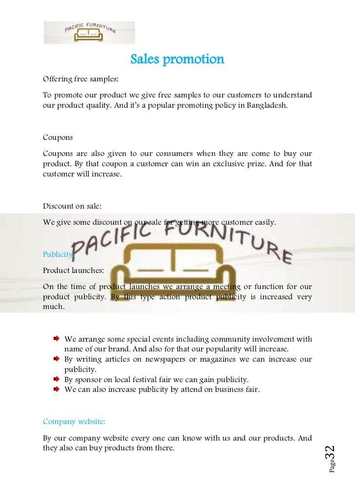 Business plan sample on furniture