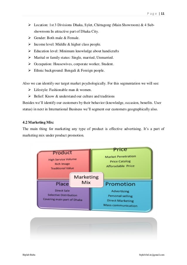 Craft business plan example image