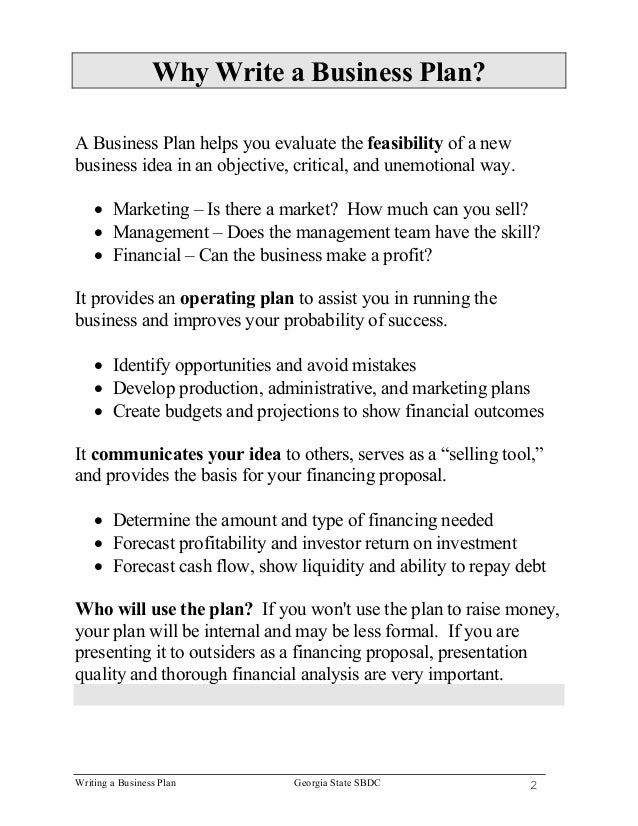 Why Make A Business Plan