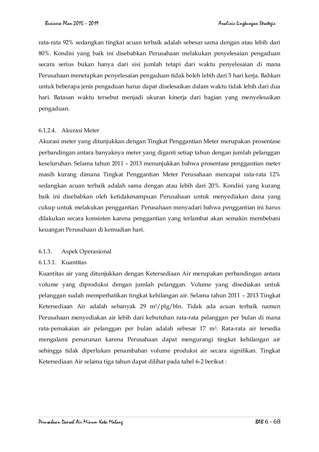 Business plan pdam picture