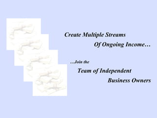 Create Multiple Streams  Of Ongoing Income… … Join the Team of Independent  Business Owners 