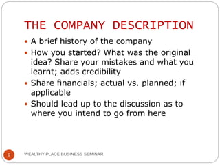 Business plan preparation specific guidelines | PPTX