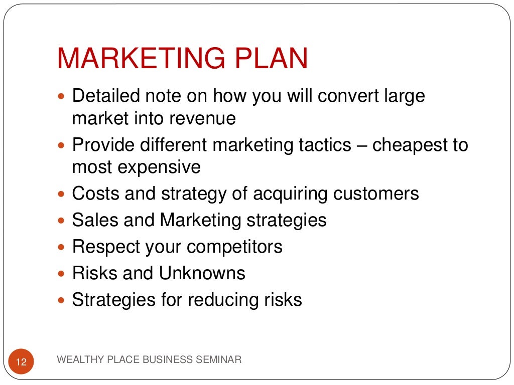 business plan preparation slideshare