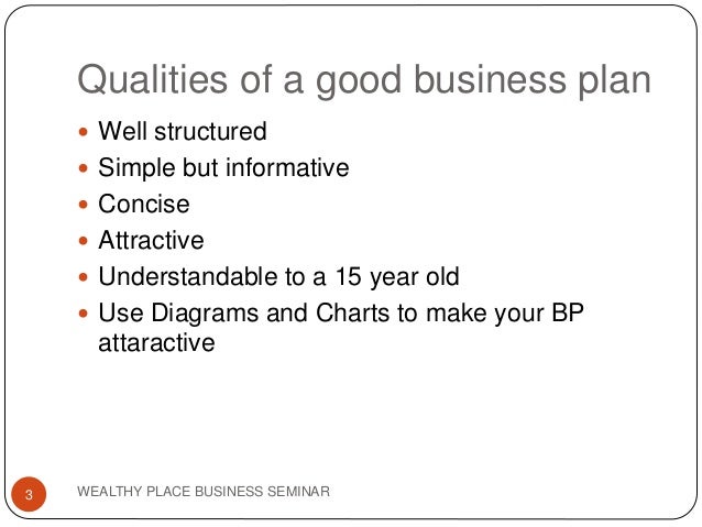 guidelines of a good business plan