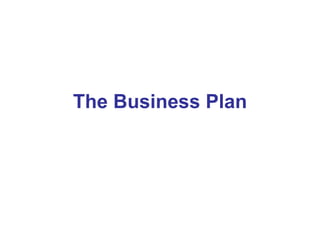 The Business Plan 
