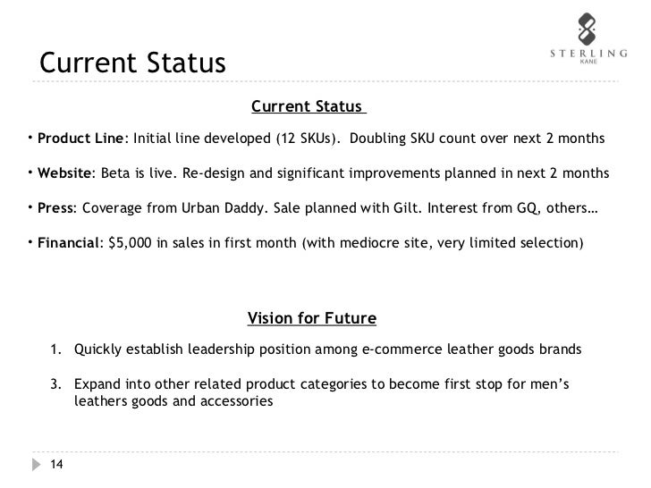 current status business plan example