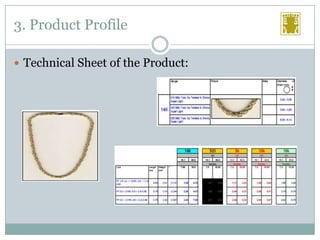 3. Product Profile
 Technical Sheet of the Product:

 