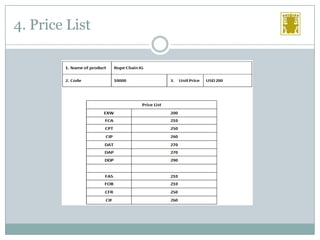 4. Price List

 