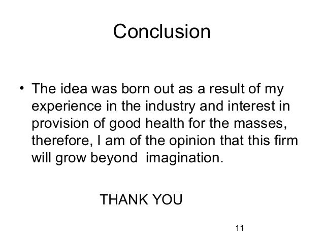 Sample startup business plan conclusion picture