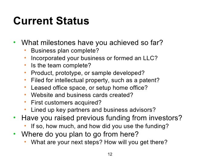 current status business plan example