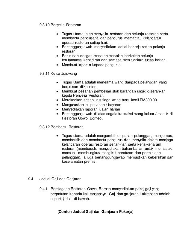 Rancangan Perniagaan Restoran
