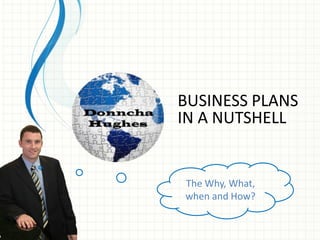 BUSINESS PLANS
IN A NUTSHELL
The Why, What,
when and How?
 