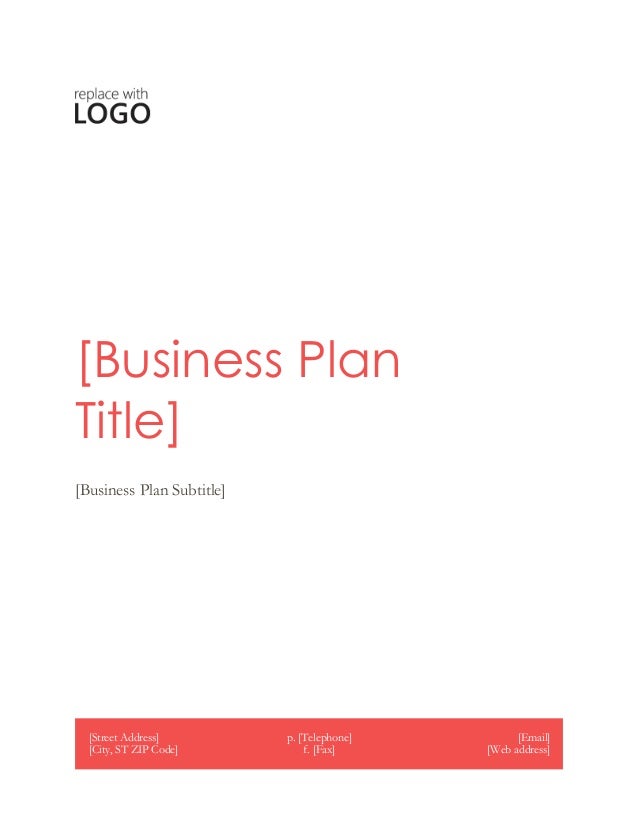 Business Plan Title Page Template
