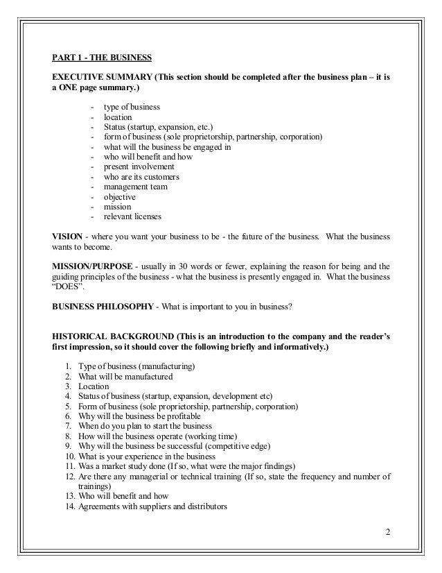 How To Develop A Business Plan Template