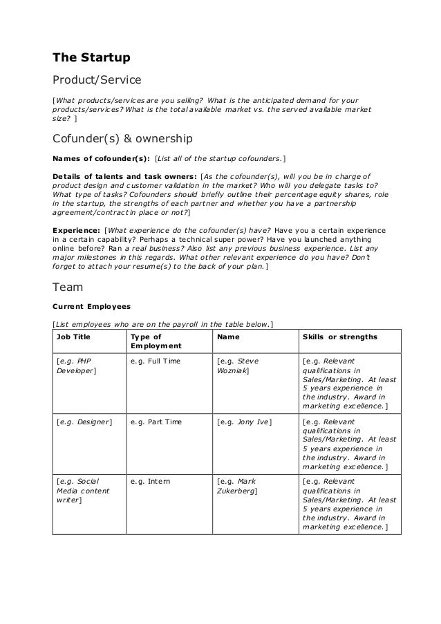 Free sample business plan image