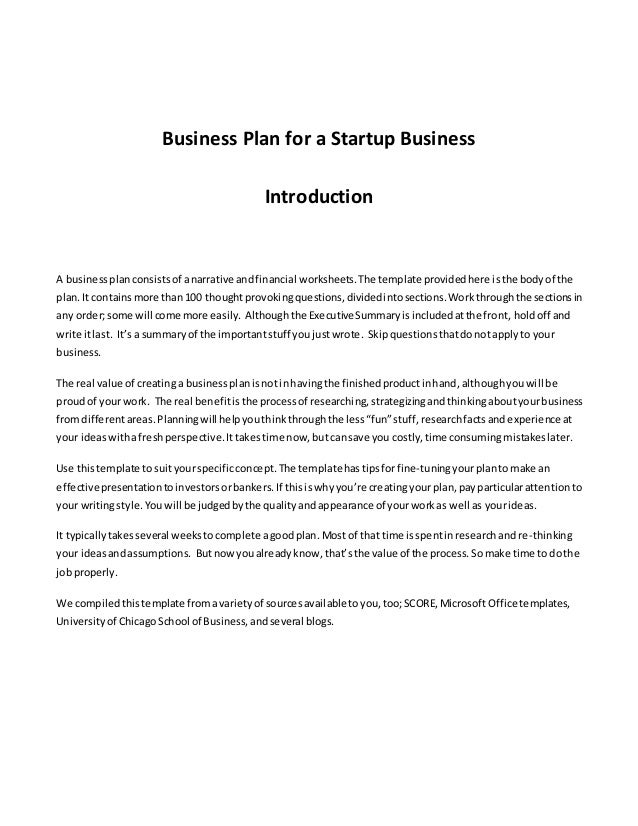 Business Plan Template I Business Plan Template I