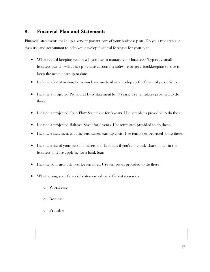 Business plan template free picture