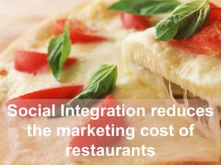 Social Integration reduces
the marketing cost of
restaurants
 