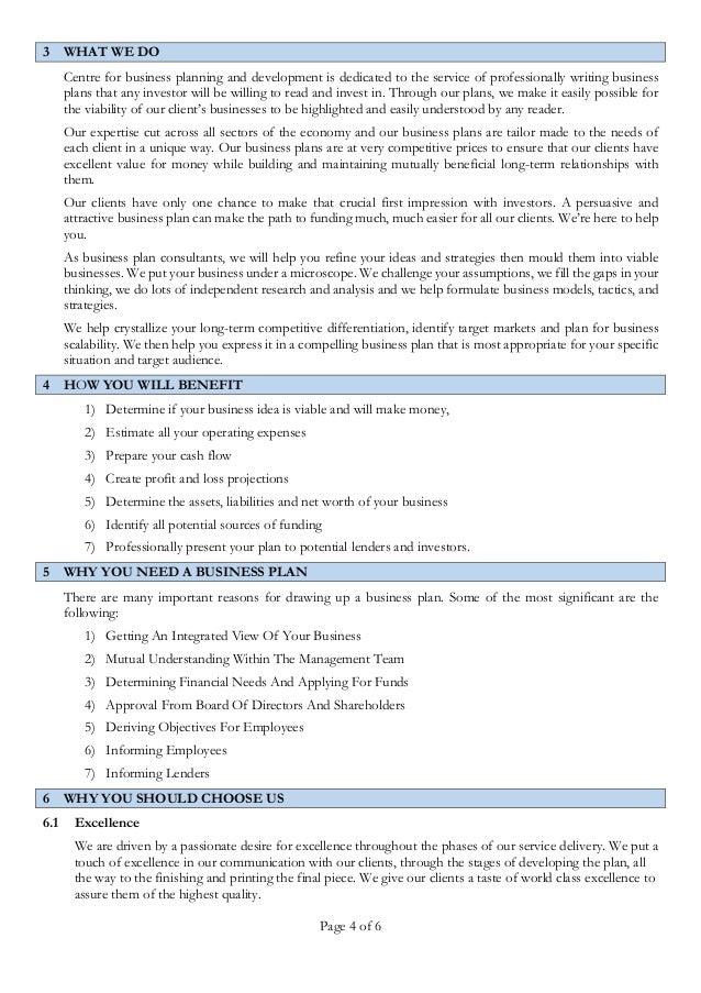 Comprehensive business plan picture