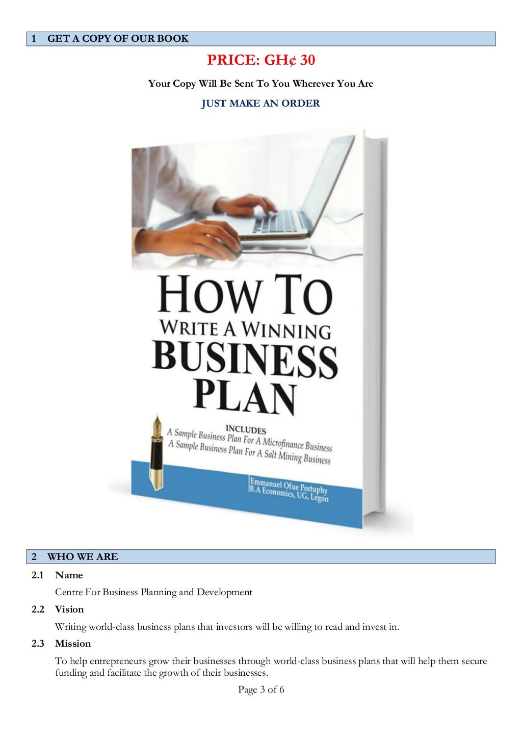 Professional business plan writers in durban