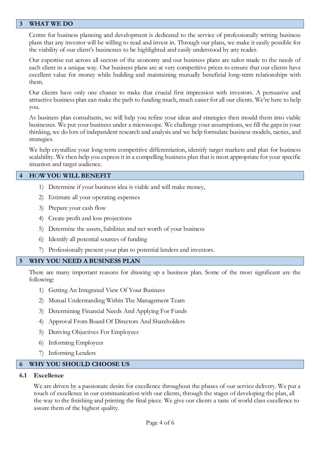 Business Plan Writer Cape Town - Prospectus
