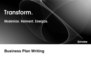 Business Plan Writing 
 