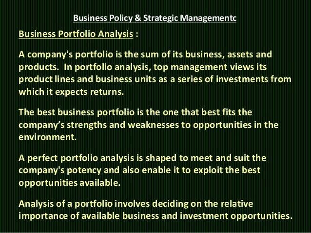 business policy strategic management