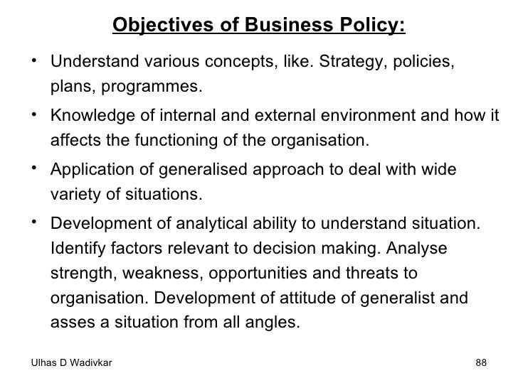 Business policy & strategic management notes201112