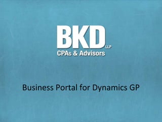 Business Portal for Dynamics GP
 