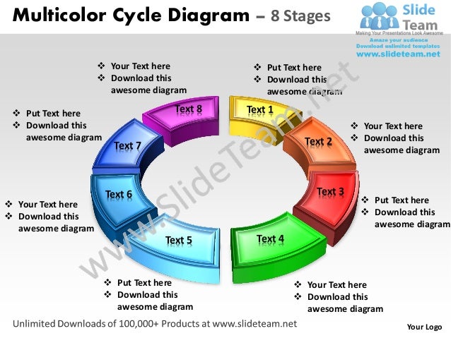 Business power point templates 3d animated multicolor cycle diagram ...