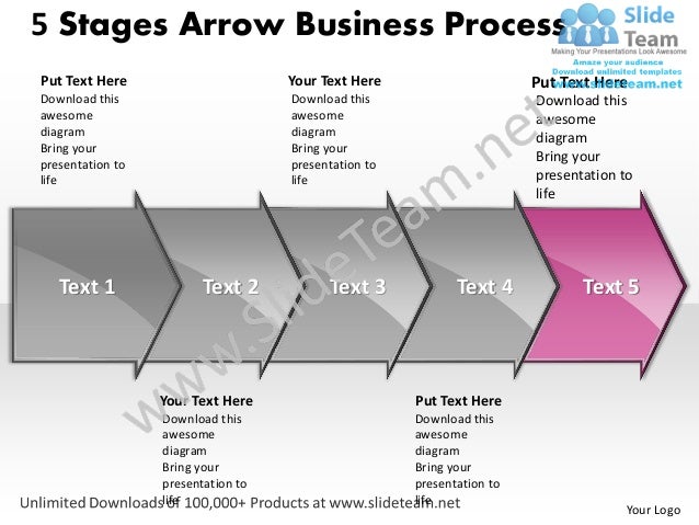 Business Power Point Templates 5 State Diagram Ppt Arrow Process Sale