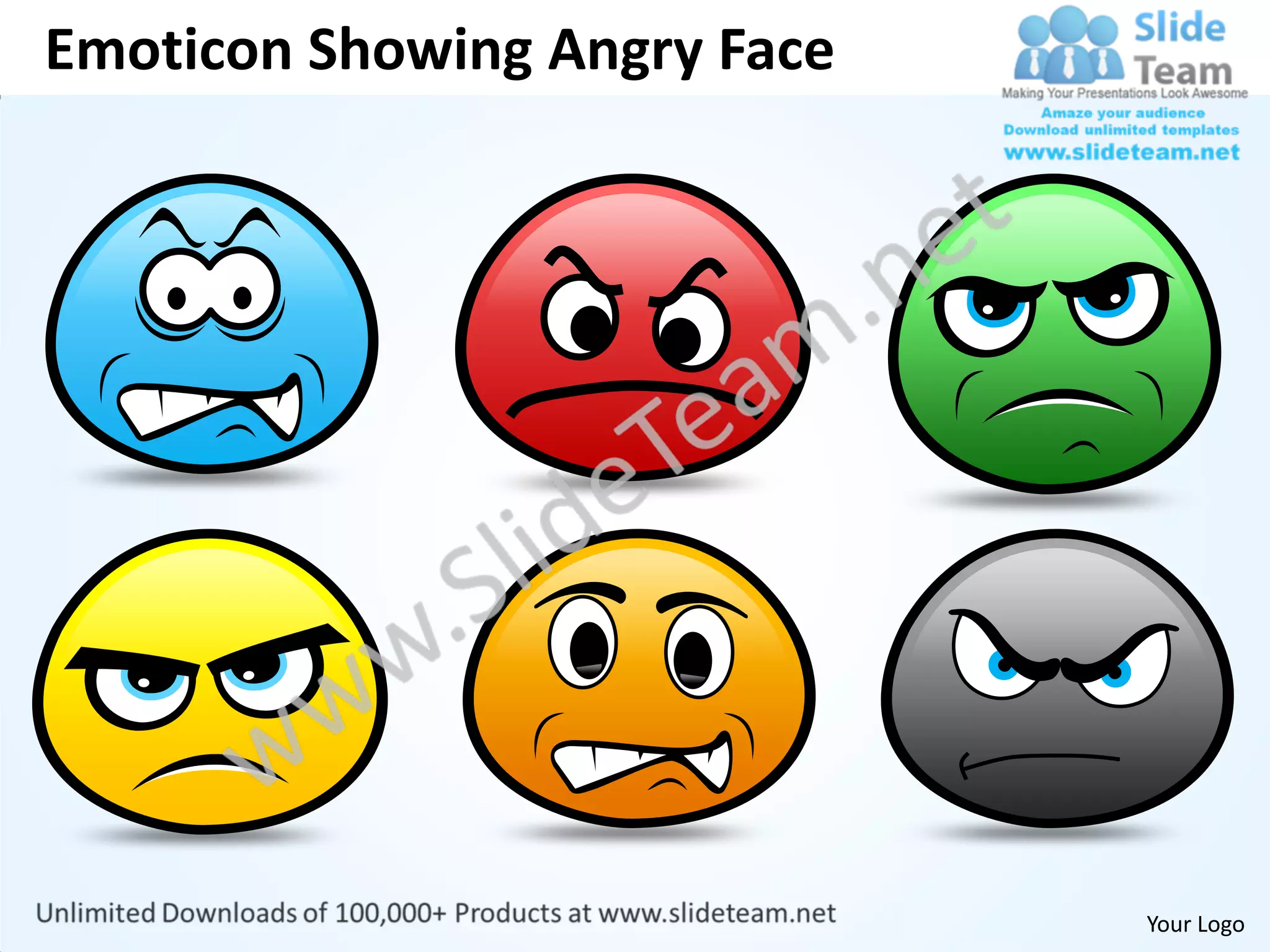 Business power point templates emoticon showing angry face sales ppt ...