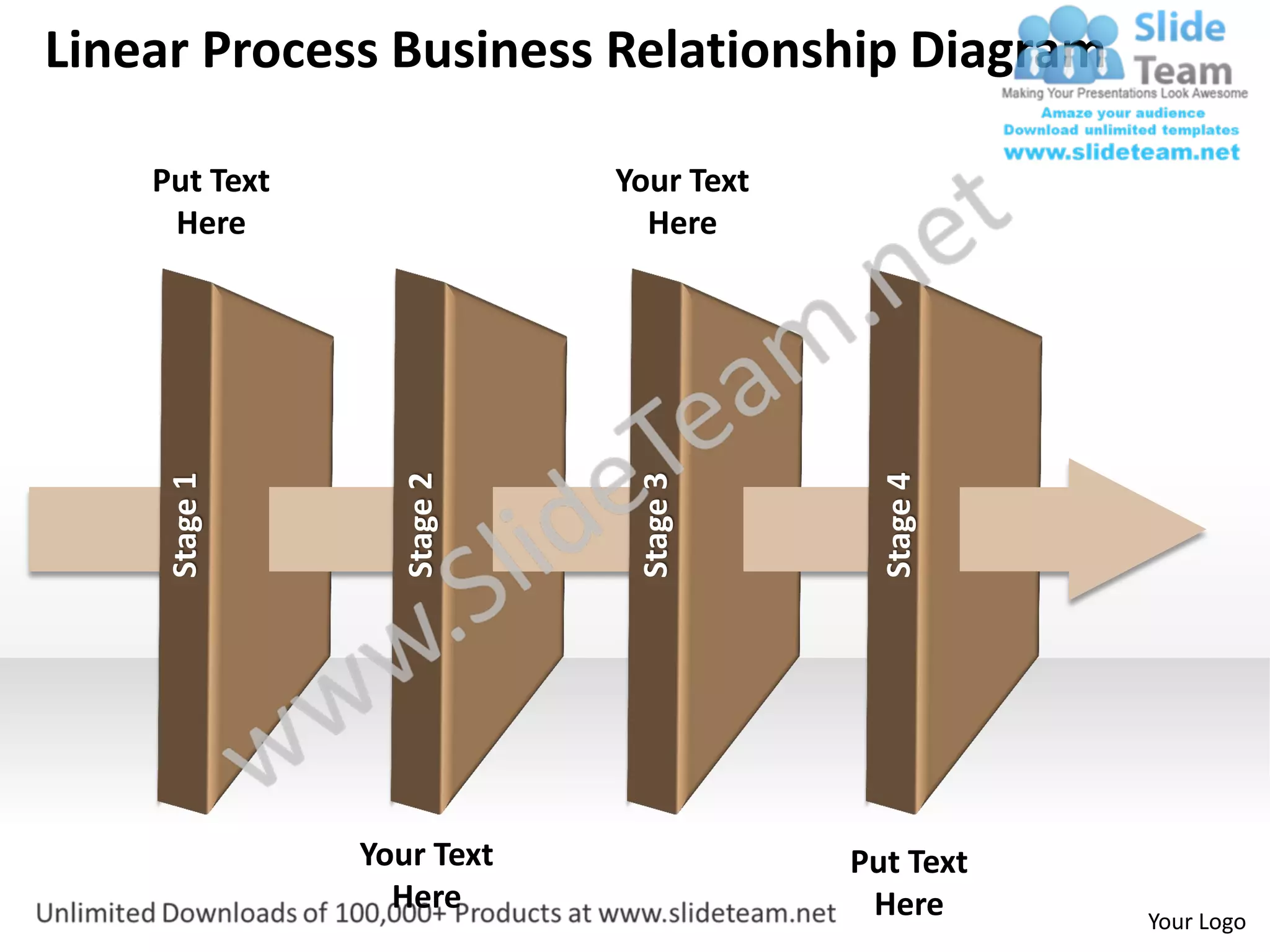 Business power point templates linear process relationship diagram ...