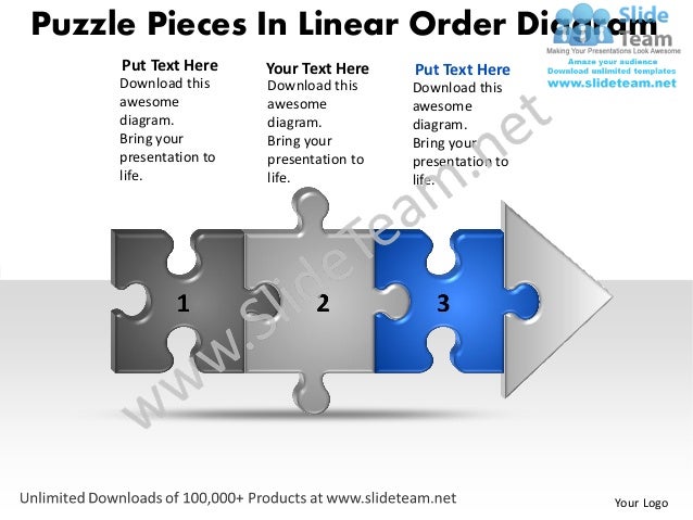 Business Power Point Templates Puzzle Pieces Linear Order Diagram Sal 