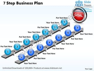 7 Step Business Plan


                                                                       Put Text Here

                                                           Your Text Here      7
                                               Put Text Here       6                          7
                                   Your Text Here      5                           6              Your Text Here
                       Put Text Here       4                             5             Put Text Here
           Your Text Here      3                             4               Your Text Here
Put Text Here      2                             3               Put Text Here
       1                             2               Your Text Here
                         1               Put Text Here

                             Your Text Here

                                                                                                       Your Logo
 