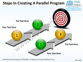 Steps In Creating A Parallel Program



             Put Text Here
                             2
Your Text Here


             1                                   3

                                 1                    Put Text Here


                                     Your Text Here

                                                                Your Logo
 
